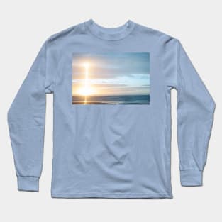 Abstract beach scene at sunrise Long Sleeve T-Shirt